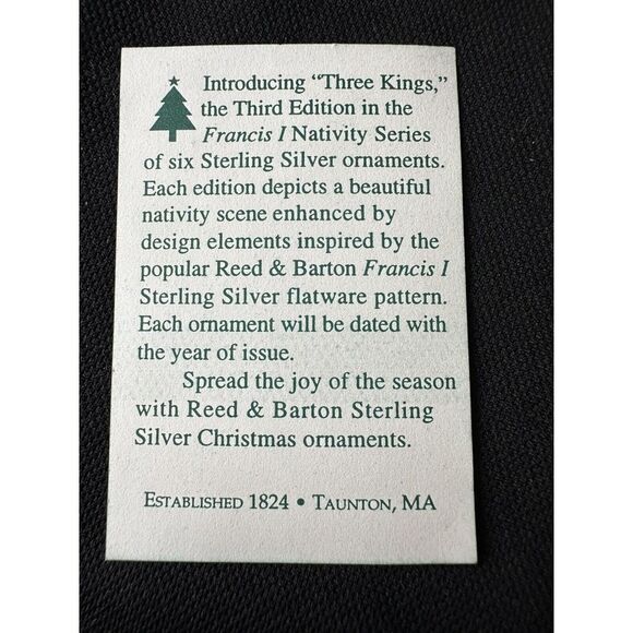 1999 Reed & Barton Three Kings Sterling Silver Christmas...